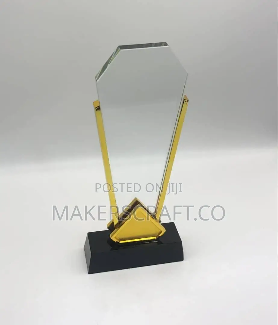 Crystal Award Plaques, Wooden Base Plaques