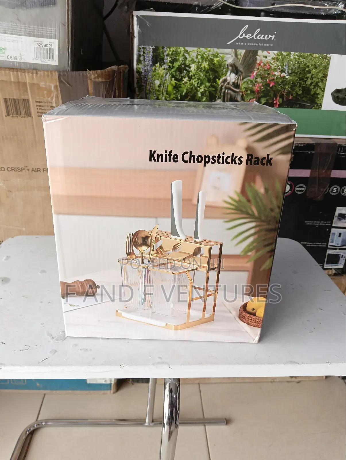 Golden Cutlery Stand