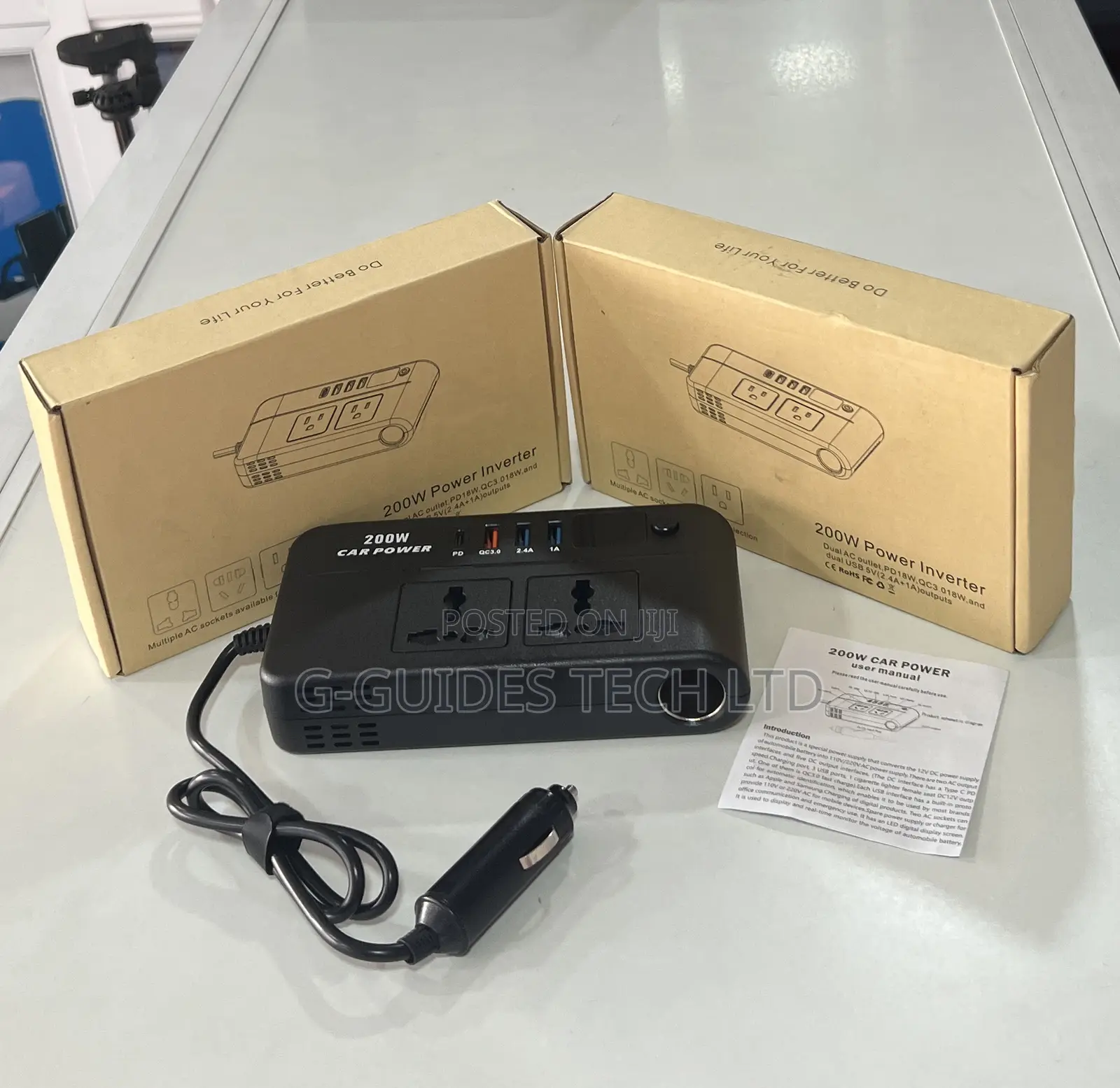 200W Car Power Inverter, Digital Display Car Power Inverter