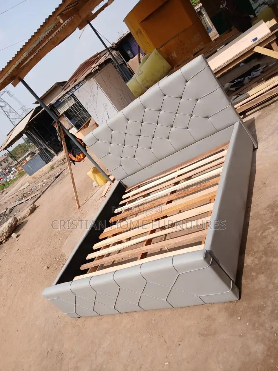 Gray Queen Size Bed for Sale
