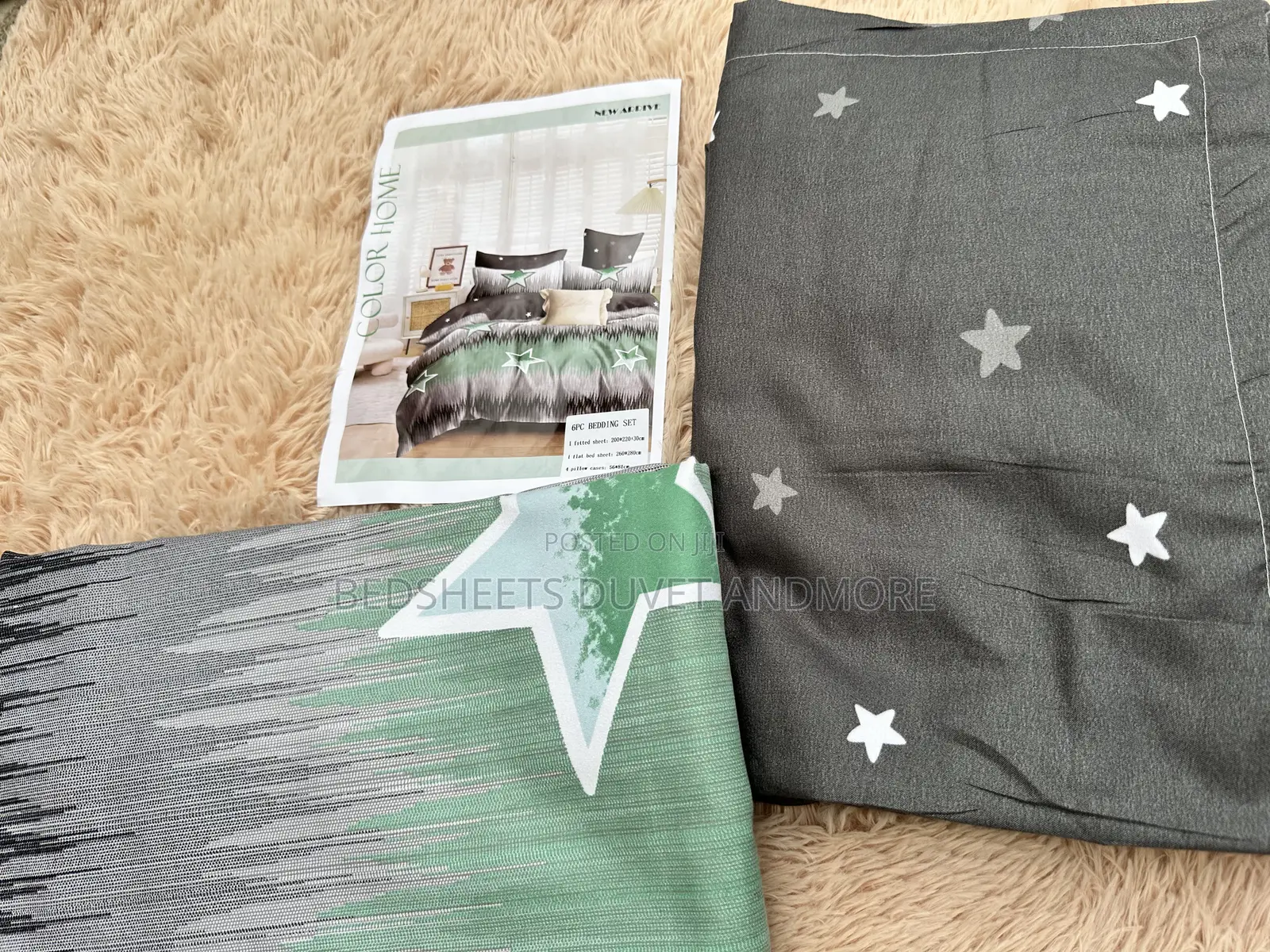 1 Fitted Sheet 1 Flat Sheet 4 Pillow Cases