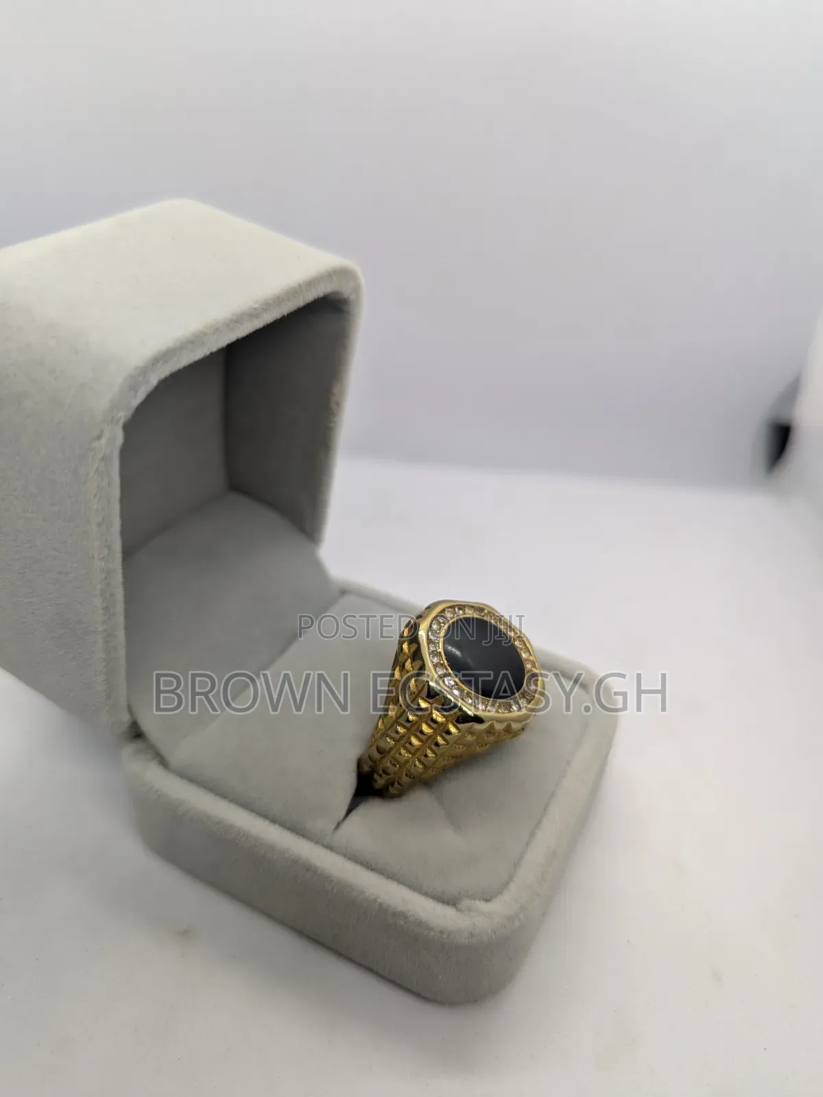 Black Stone Rings, Iced and Regular