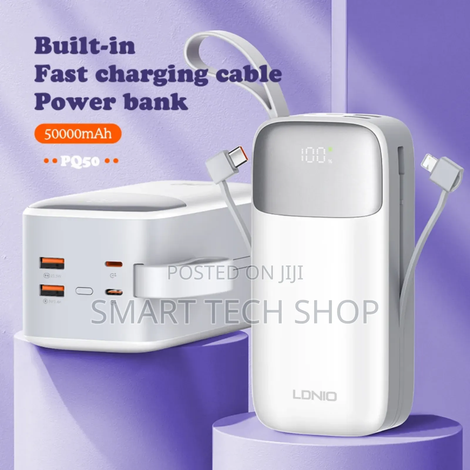 Ldnio Pq50 50000mah Power Bank Fast Charger Type C iPhone