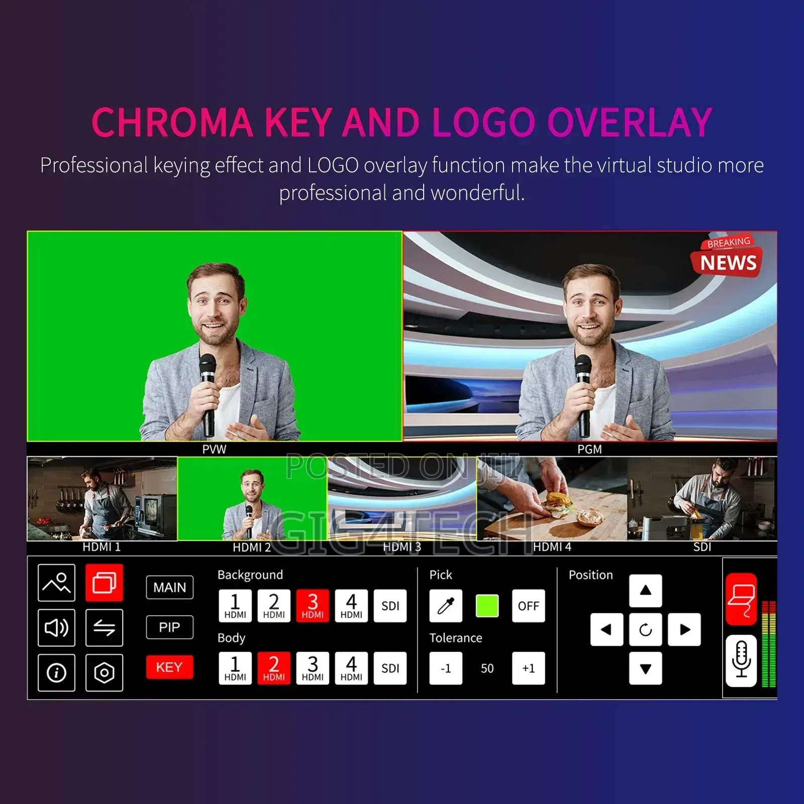 Feelworld L4 Multi-camera Video Mixer Switcher 10.1" Screen