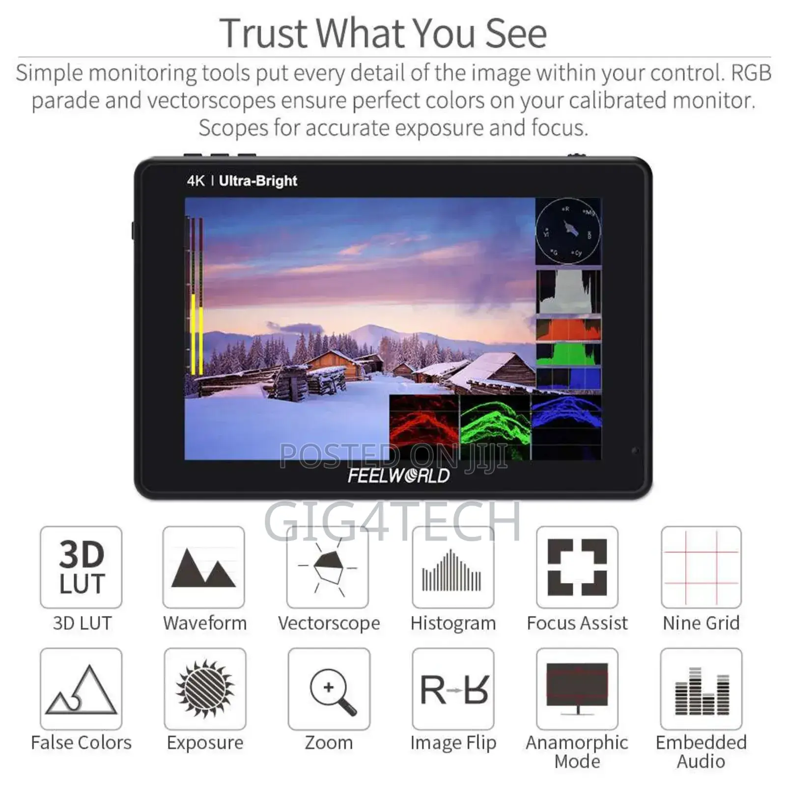 Feelworld Lut7 7in 2200nit Camera DSLR Field Monitor 3d Lut