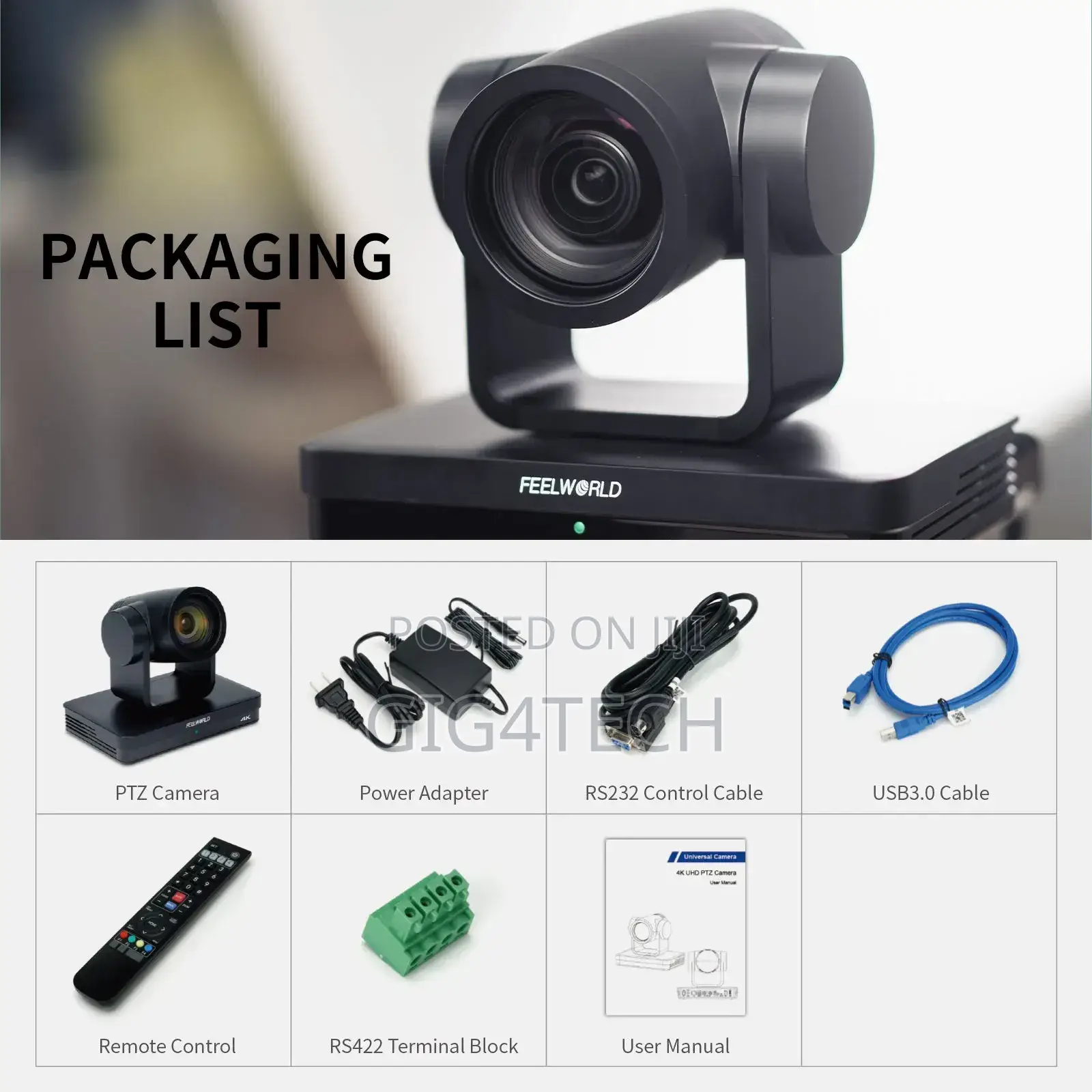 Feelworld Uhd4k12x PTZ Camera Sdi Hdmi Usb Ip Live Streaming