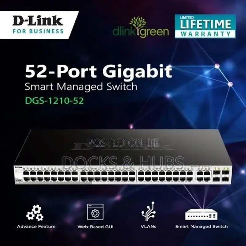 D-Link 52-Port Smart Managed Switch | 48 Gbe + 4 SFP Ports