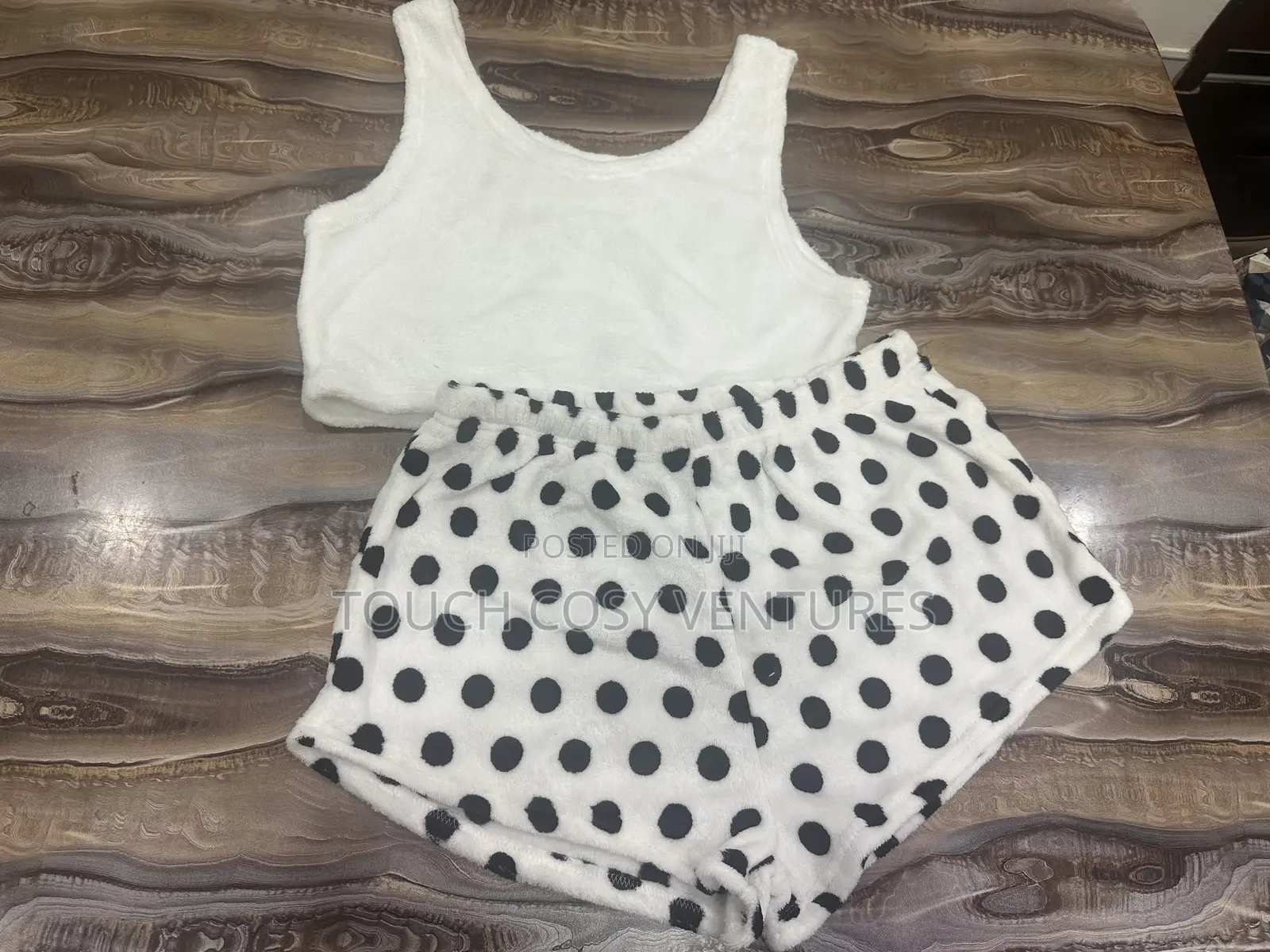 Fluffy Fashionable Top and Short Sleepwear/ Walkabout