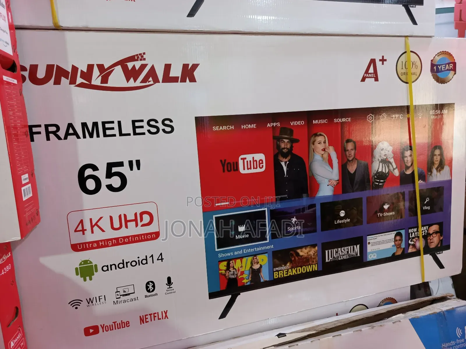 Sunnywalk 65′′ Uhd Android Smart Bezel-Less Tv