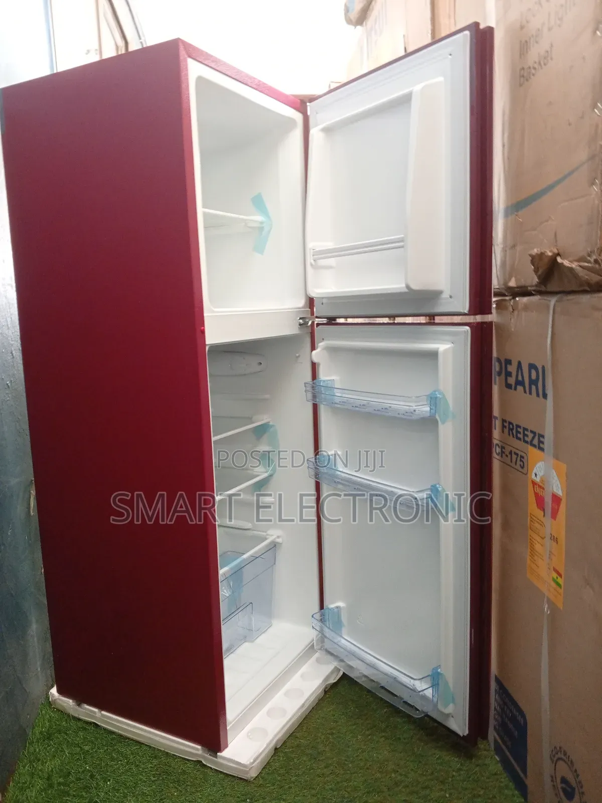 Top Freezer Pearl Refrigerator Double Door 138L Red Fridge
