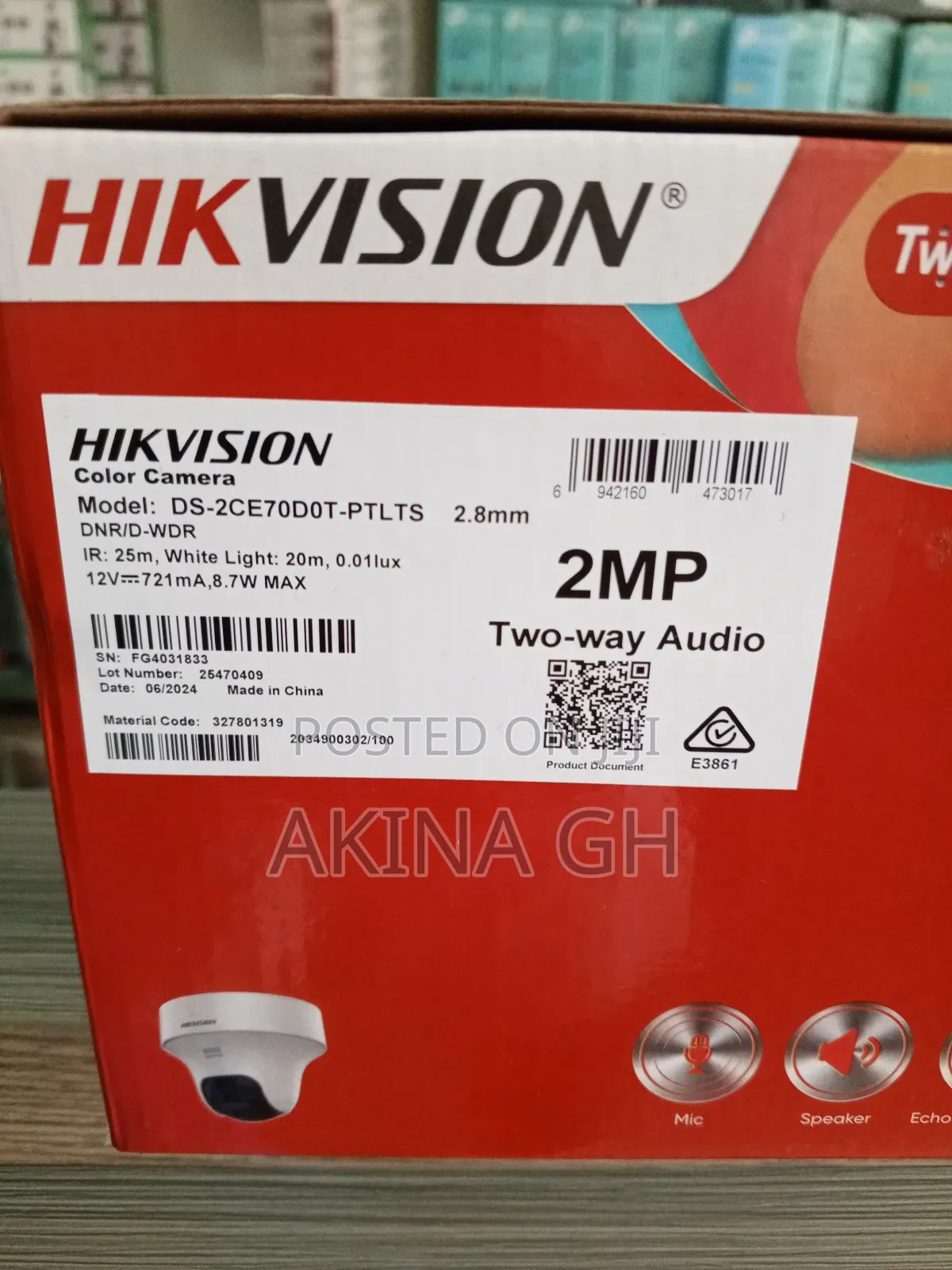Hikvision 2mp Two Way Audio Colorvu Fixed Pt Analog Camera