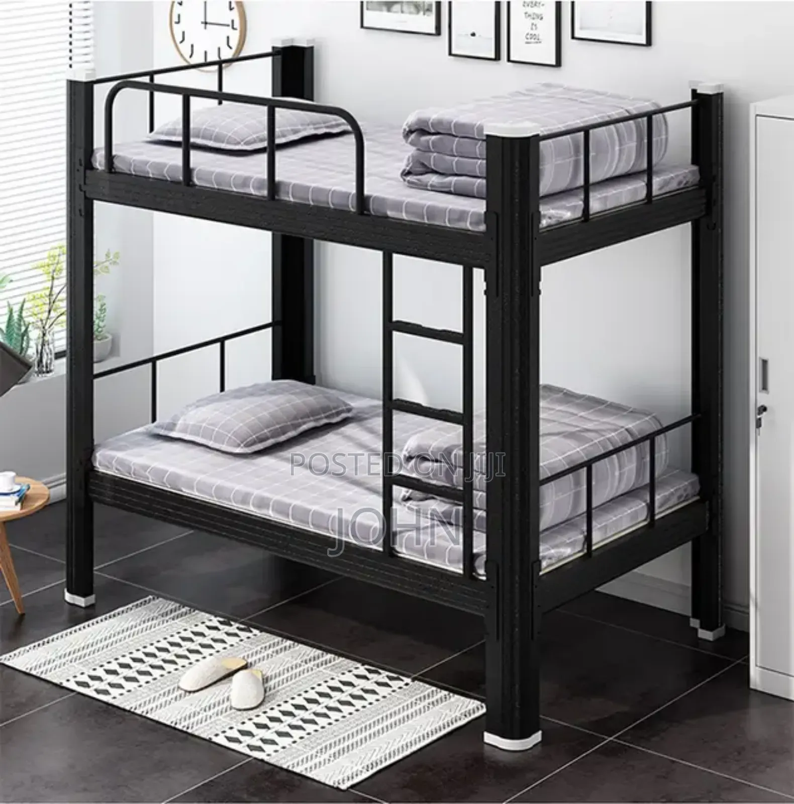 Single 200 by 100cm Metal Bunk Bed White