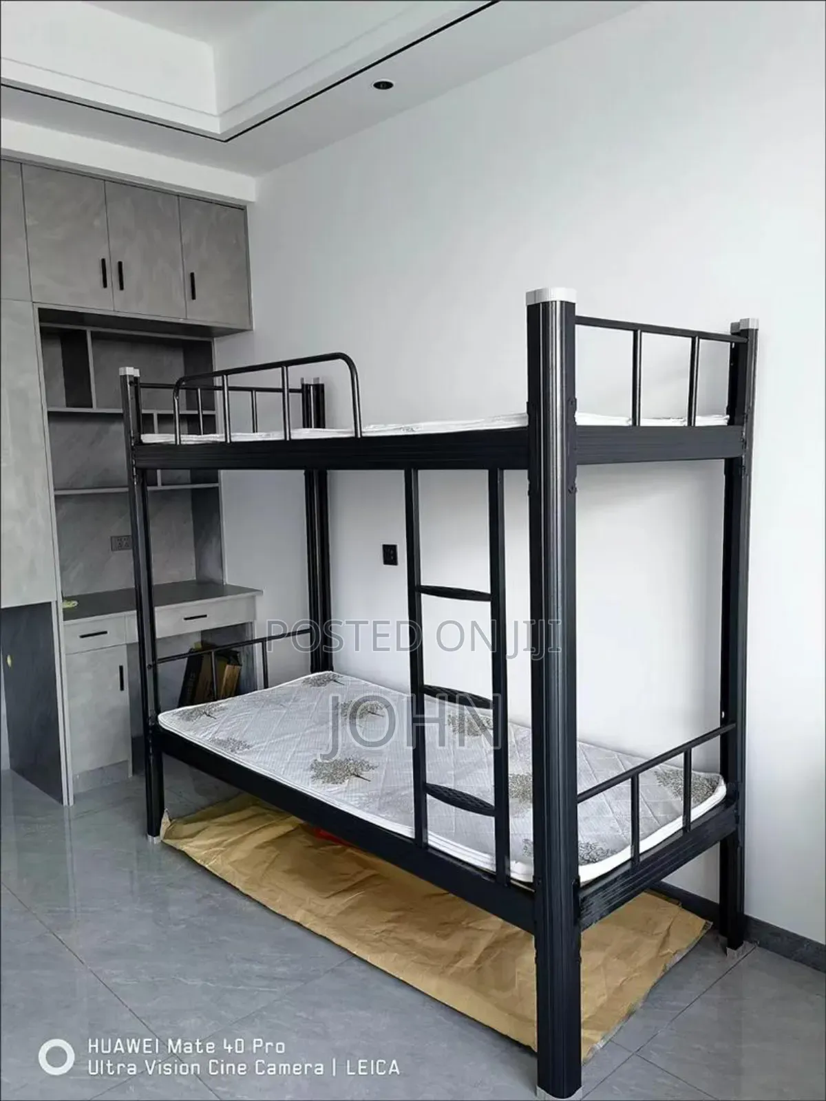 Single 200 by 100cm Metal Bunk Bed White