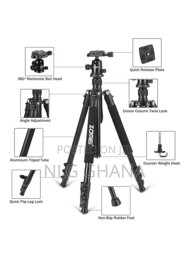 Lightweight Professional Aluminum Alloy Camera Tripod With 3