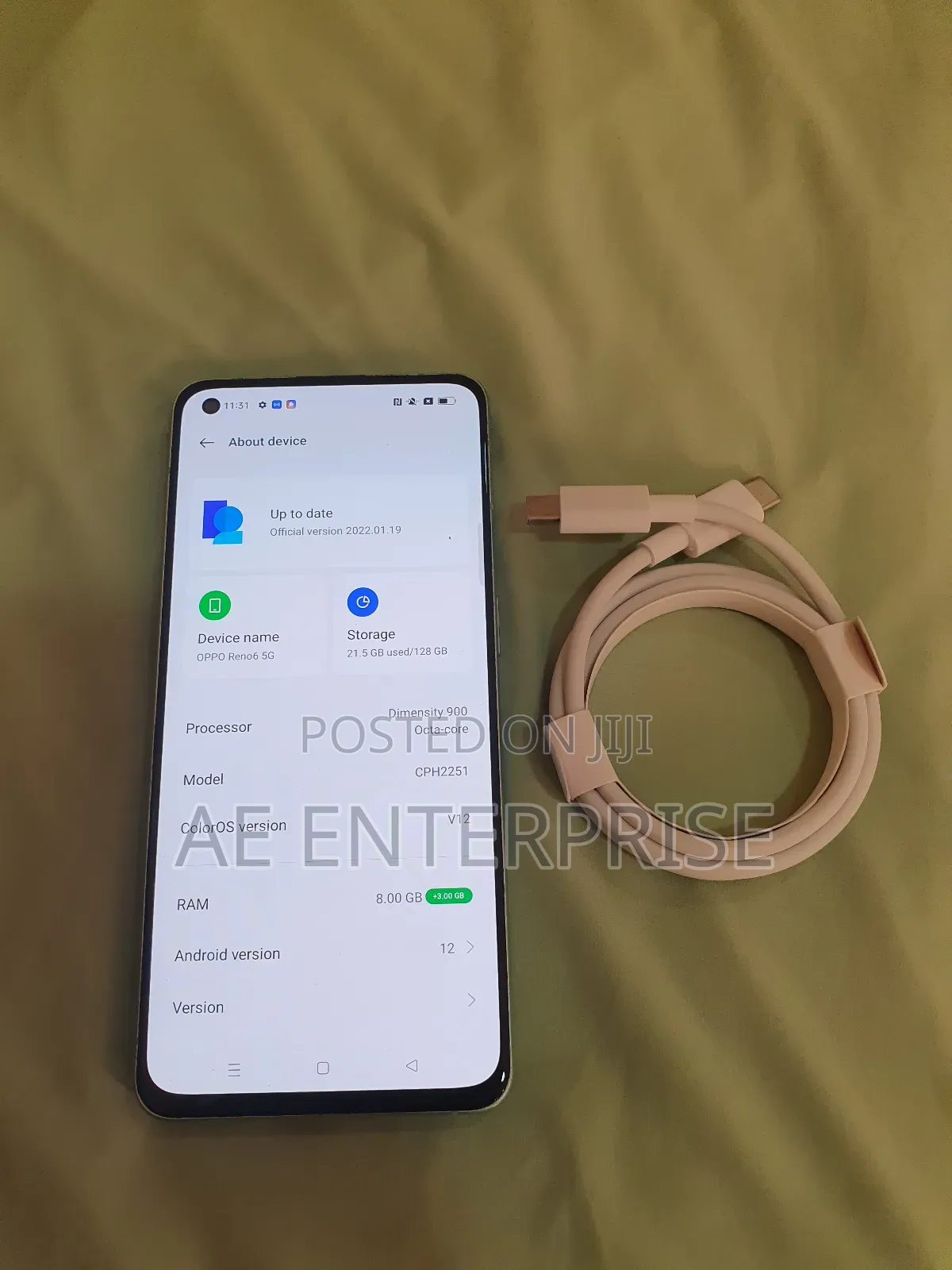 New Oppo Reno6 5G 128 GB White