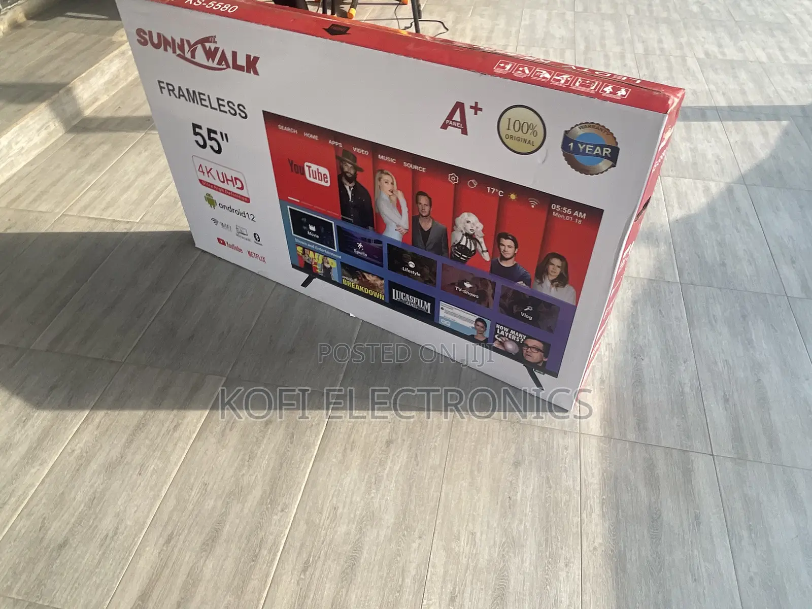 Frameless Designed Sunnywalk 55′′ 4K UHD Android Smart Tv