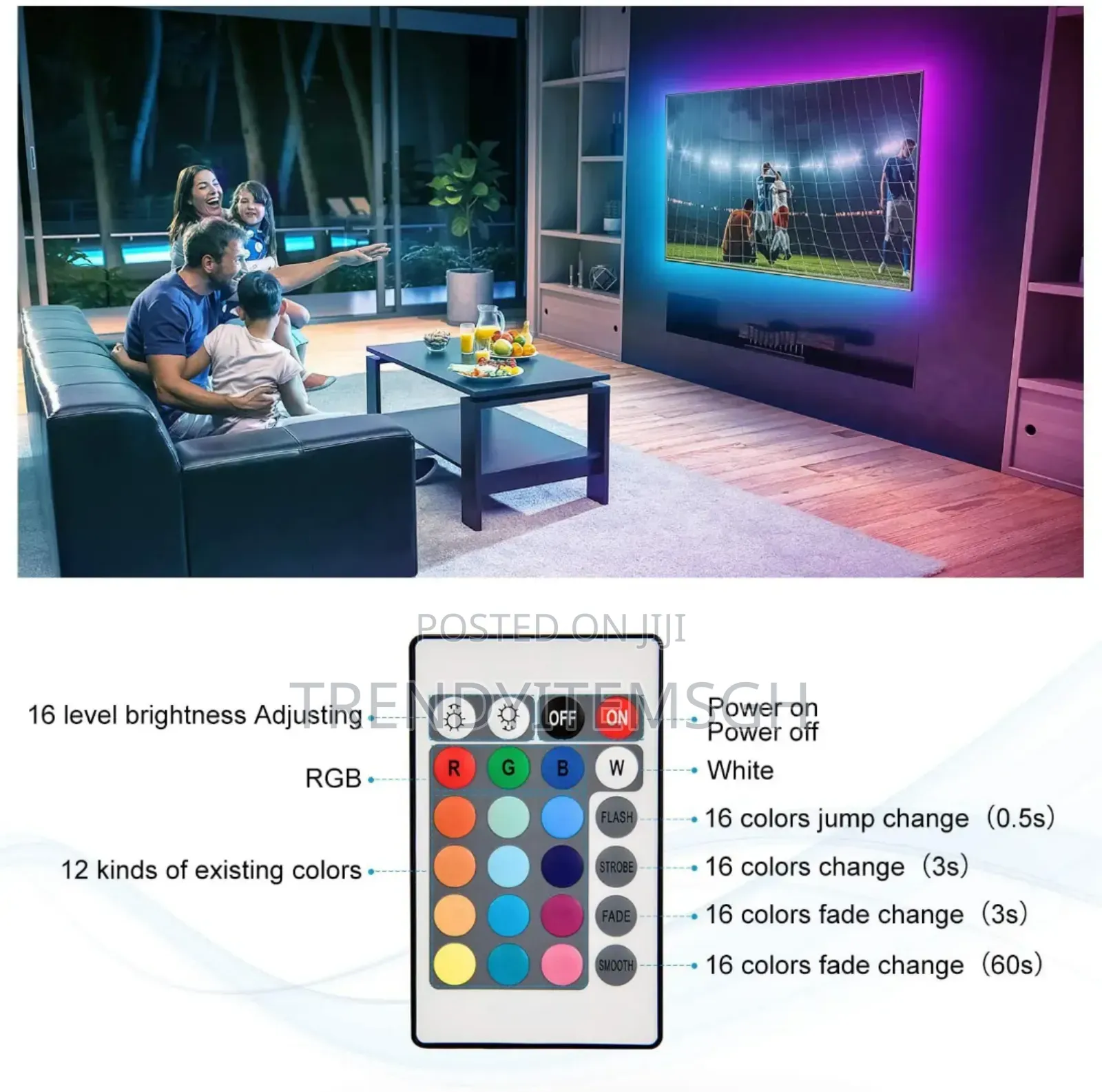 2m USB Strip Light Multicolored