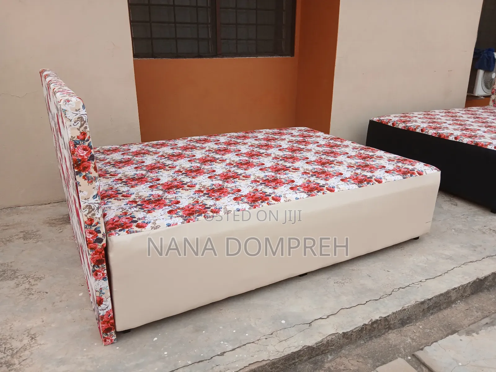 Cream Coloured Inbuilt Double Bed