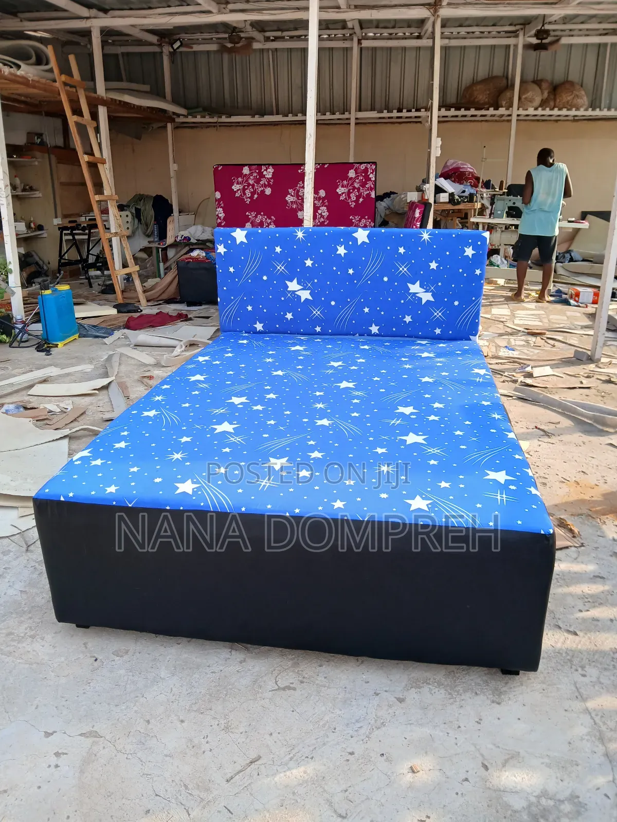 Blue Inbuilt Double Bed