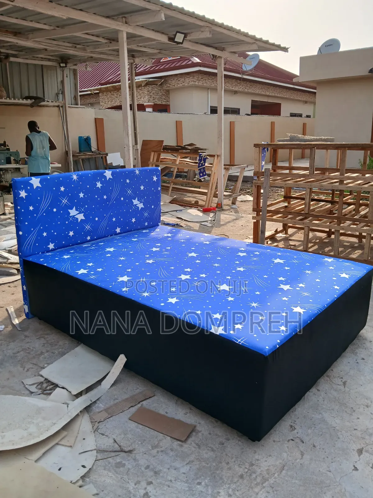 Blue Inbuilt Double Bed