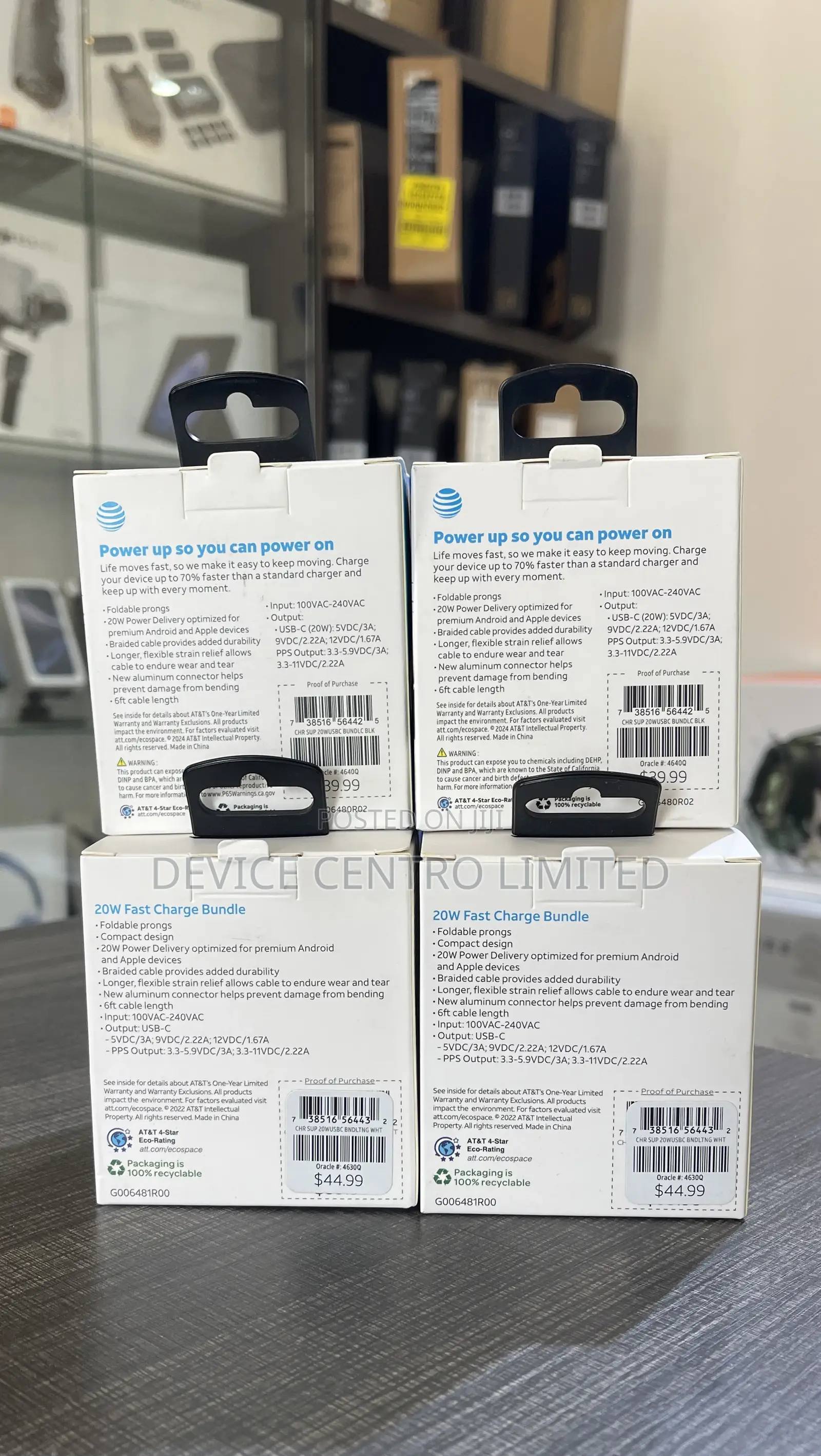 At T USB C to USB C Wall Charger Bundle