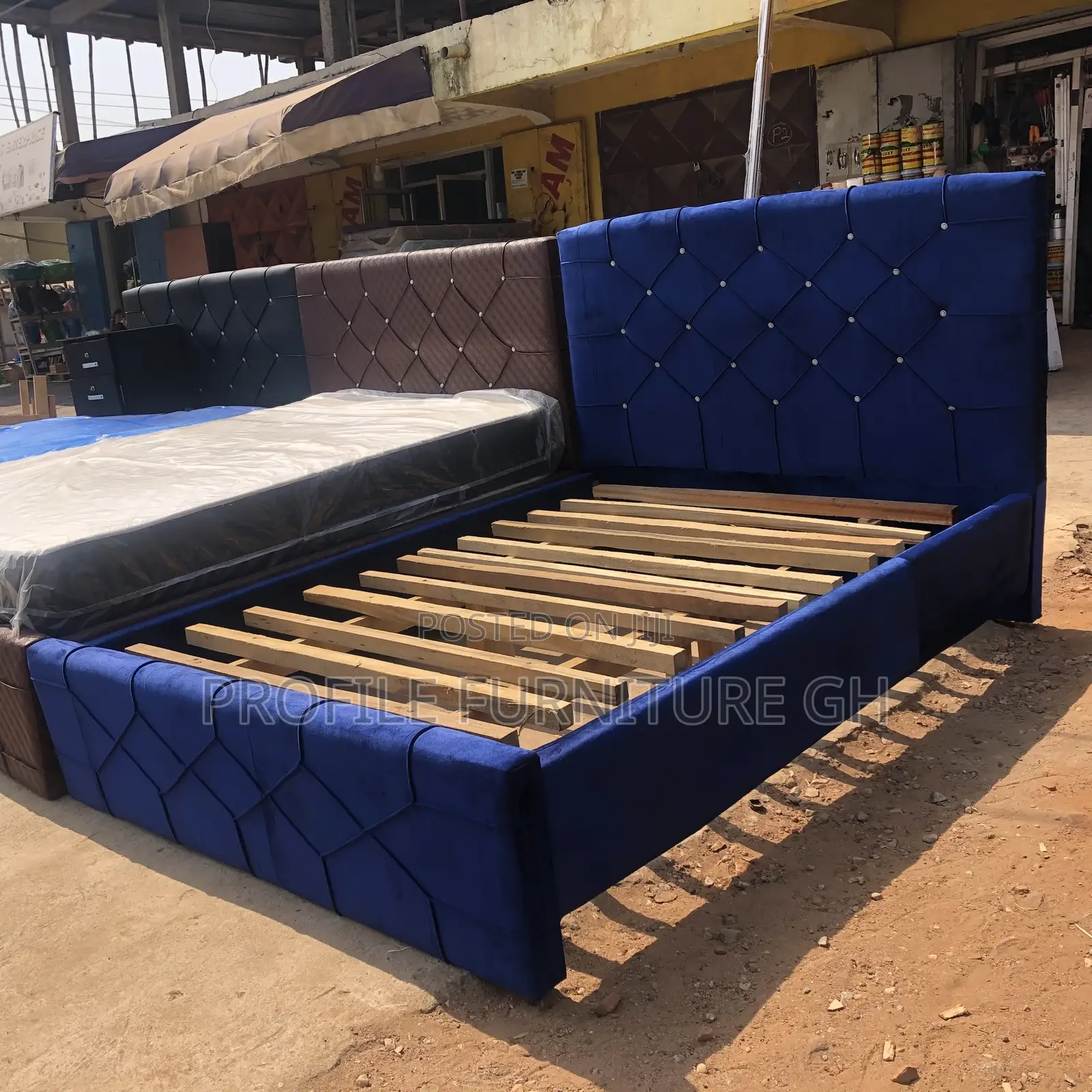 Slay Blue Double Bedframe 54/75//Free Delivery