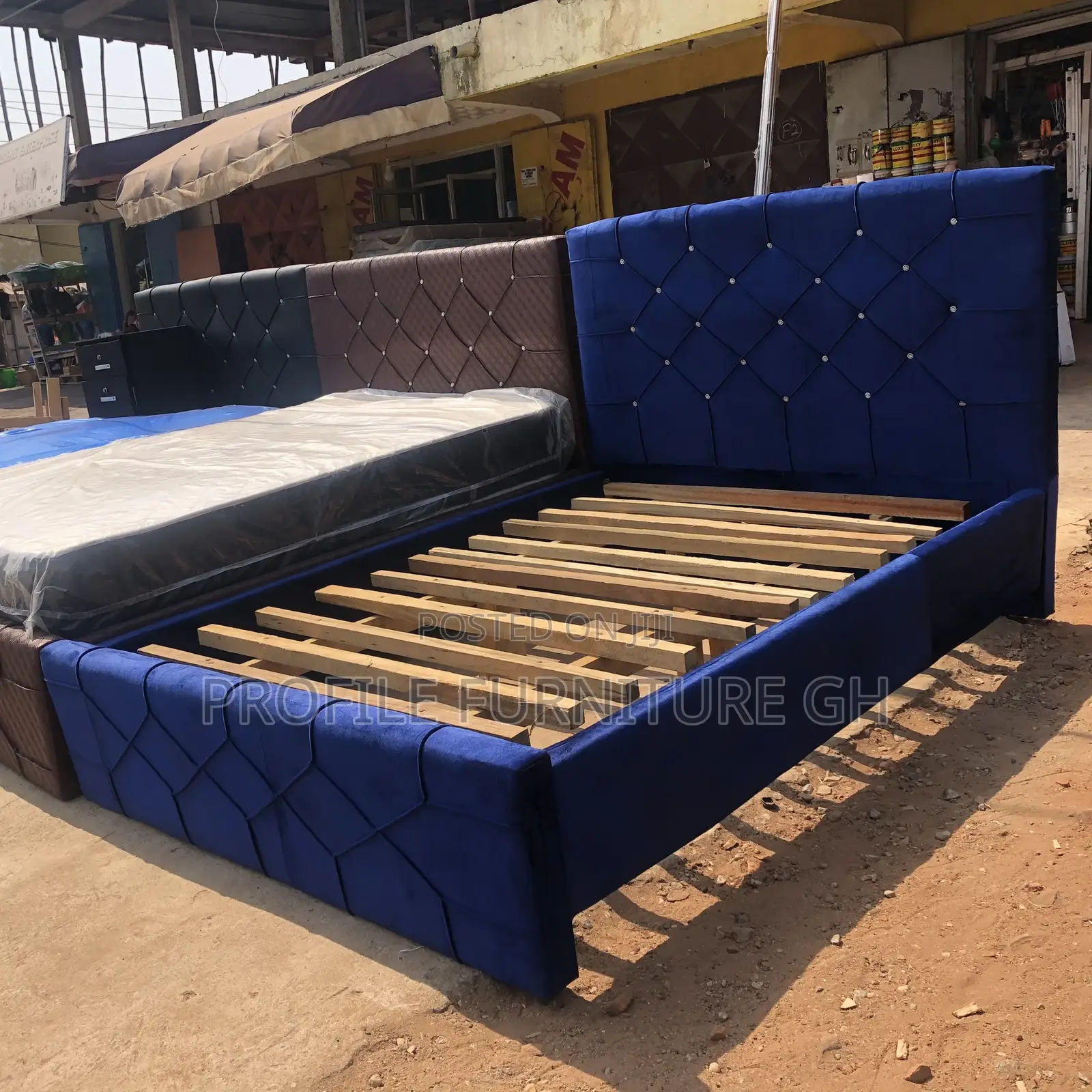 Slay Blue Double Bedframe 54/75//Free Delivery