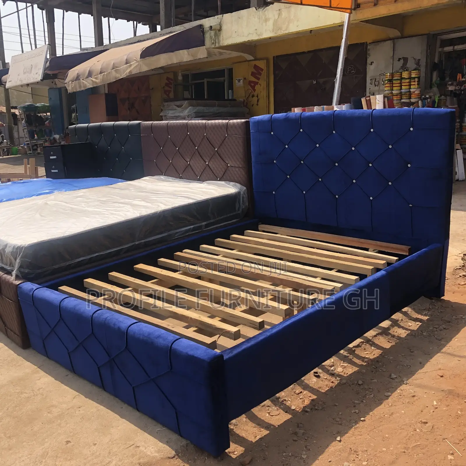Slay Blue Double Bedframe 54/75//Free Delivery