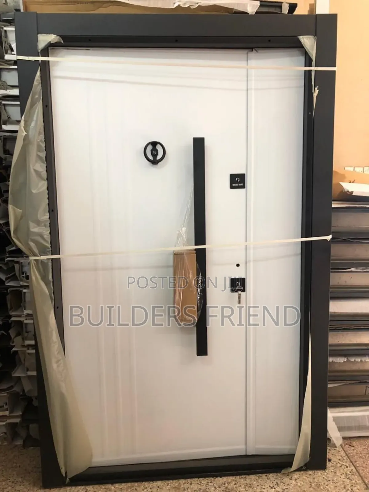 One Half Turkish Plain White Heavyduty Security Door Set