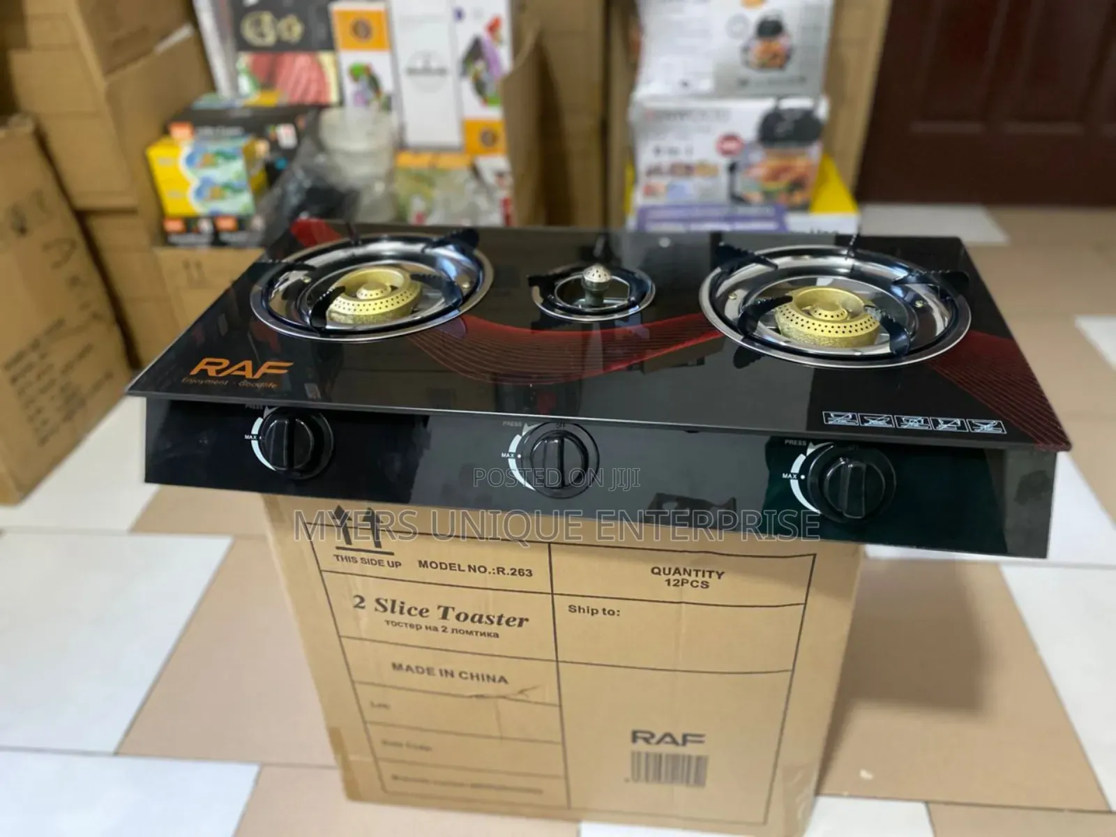 Raf Electronic Auto Ignition 3 Burner Gas Stove