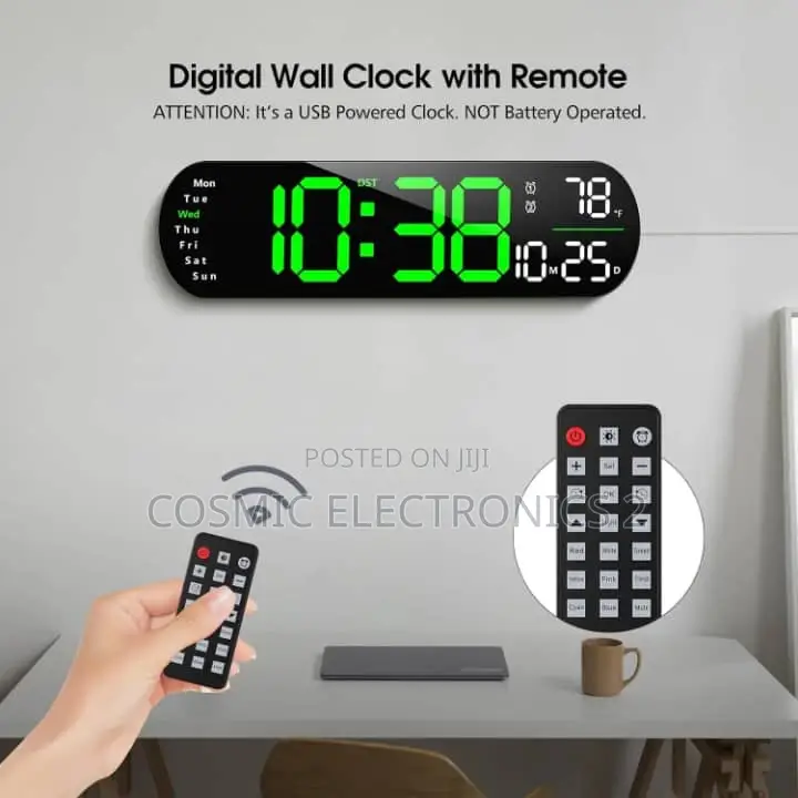 Digital Wall Clock With Timer and Adjustable LED Lights