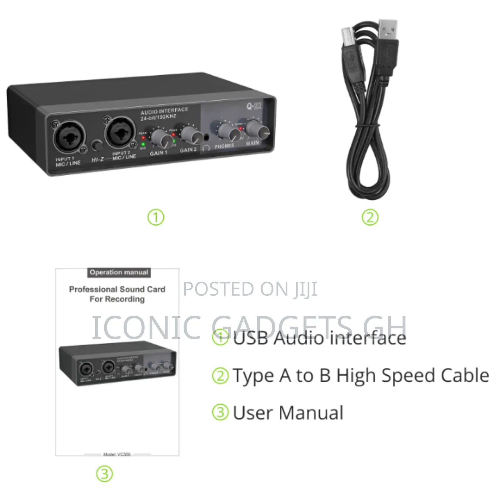 New 24bit Q22 Sound Card Interface Console 