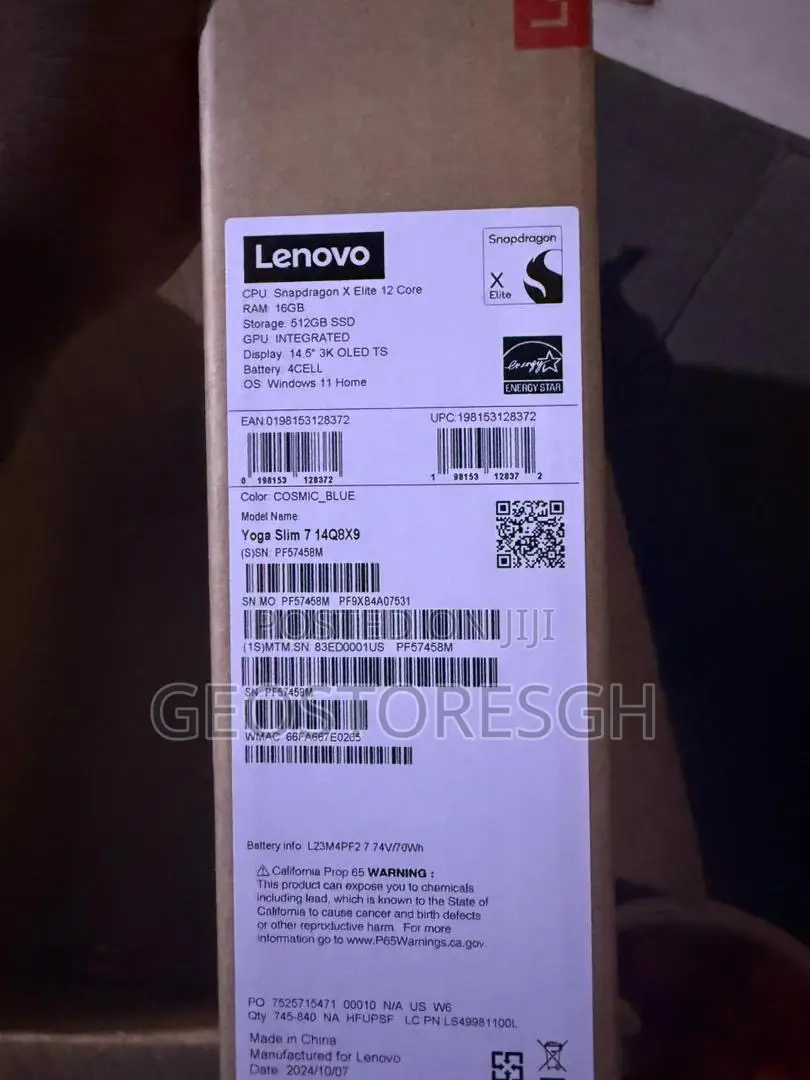 New Laptop Lenovo Yoga 7i 16GB Qualcomm Snapdragon X Elite SSD 512GB
