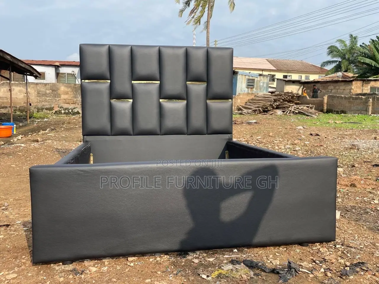 Elysian Black Double Designed Bed-Frame