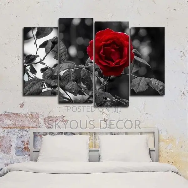 Red Rose Wall Art Decor