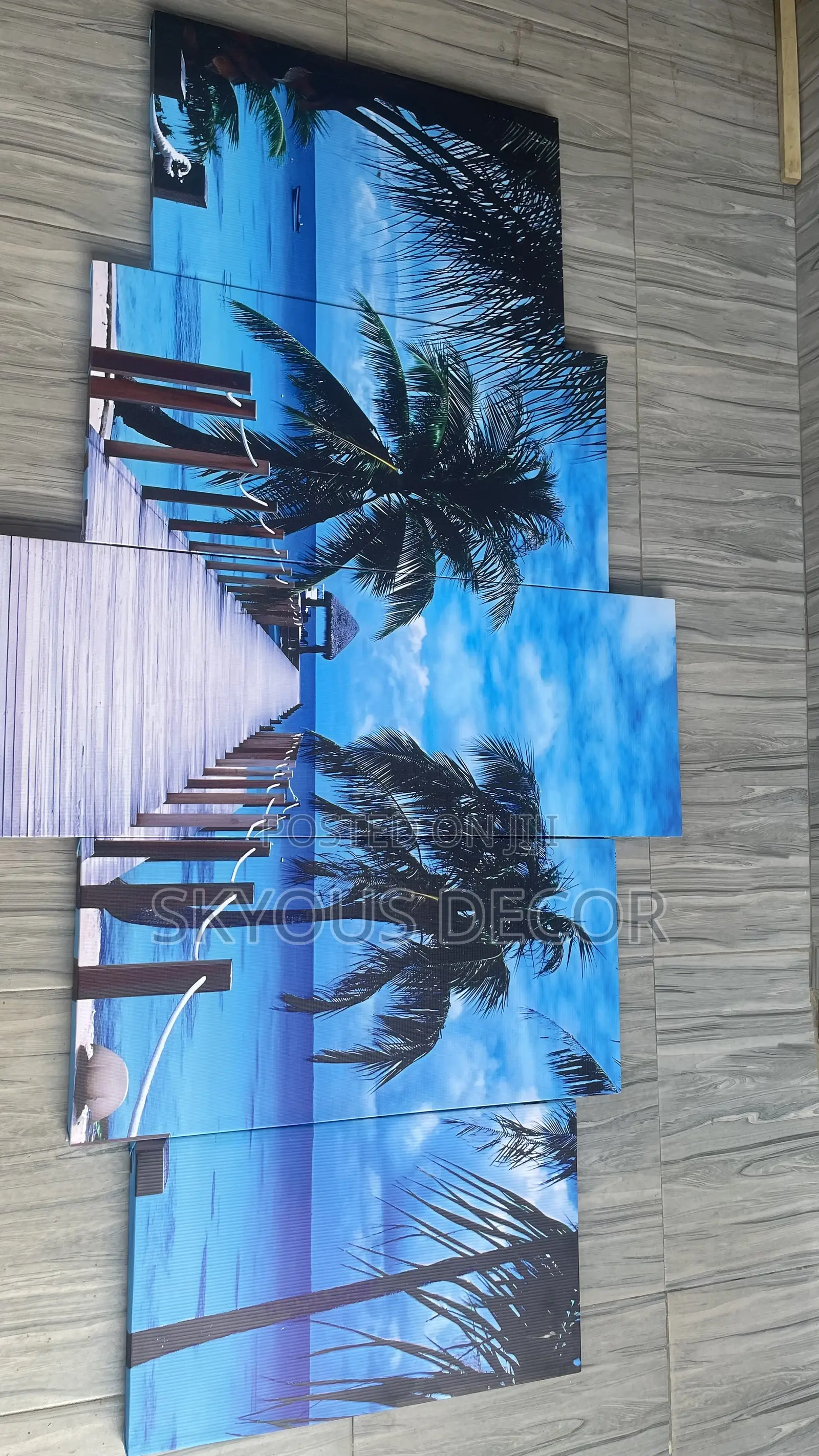 Blue Beach Side Tree Wall Hangings