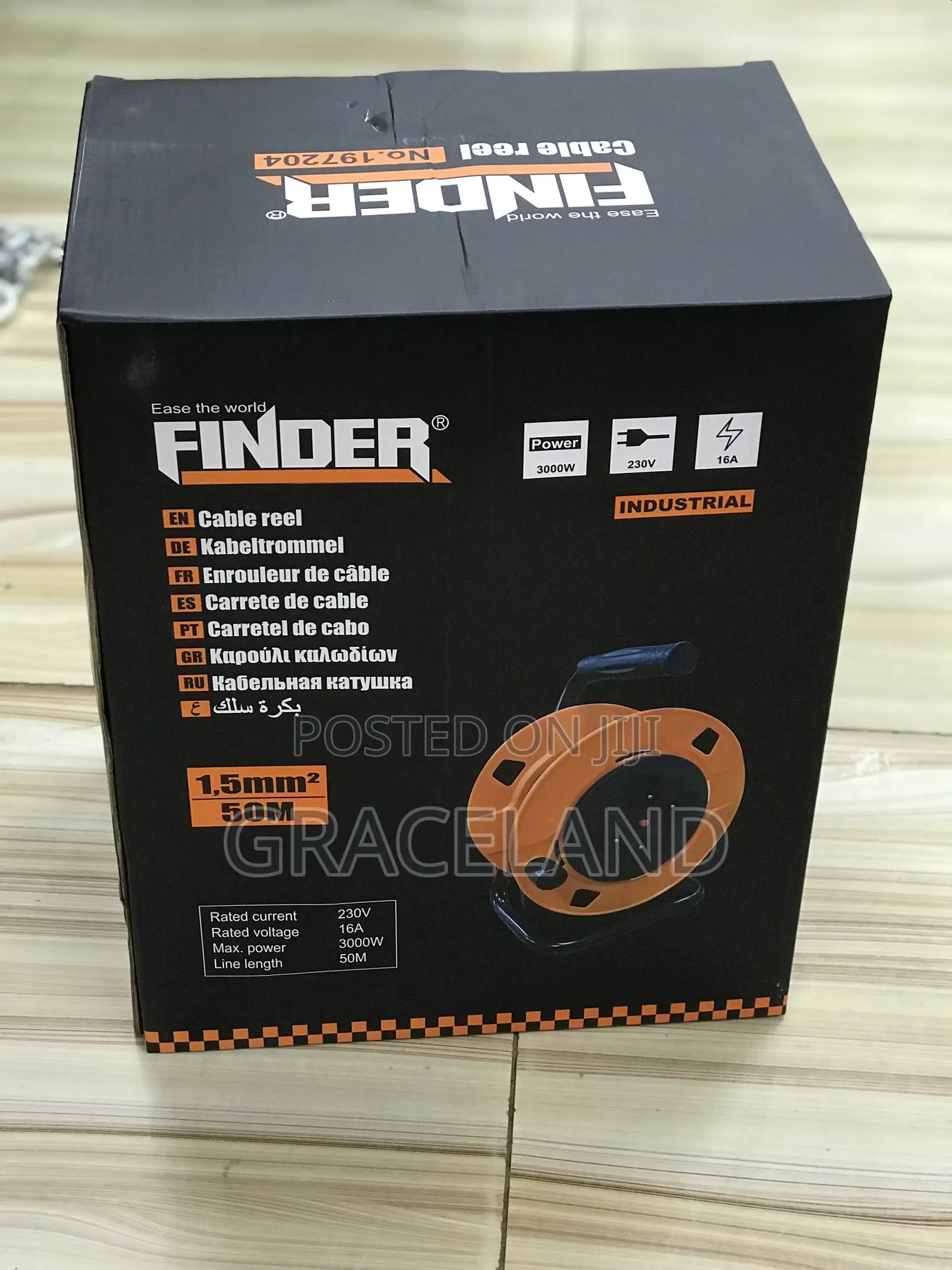 This Is Finder Real Cable Reel Industrial-3000w-230v-16a