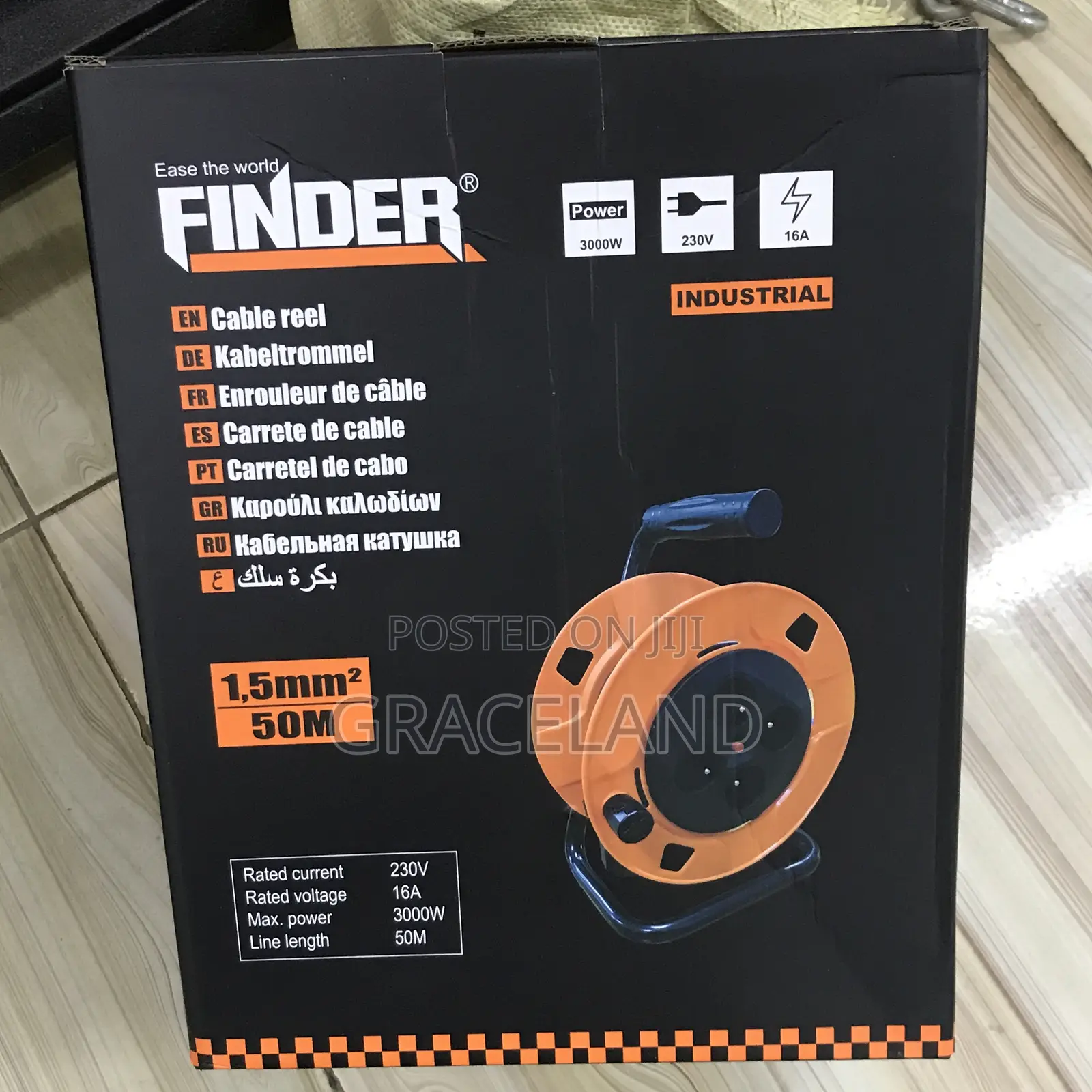 This Is Finder Real Cable Reel Industrial-3000w-230v-16a