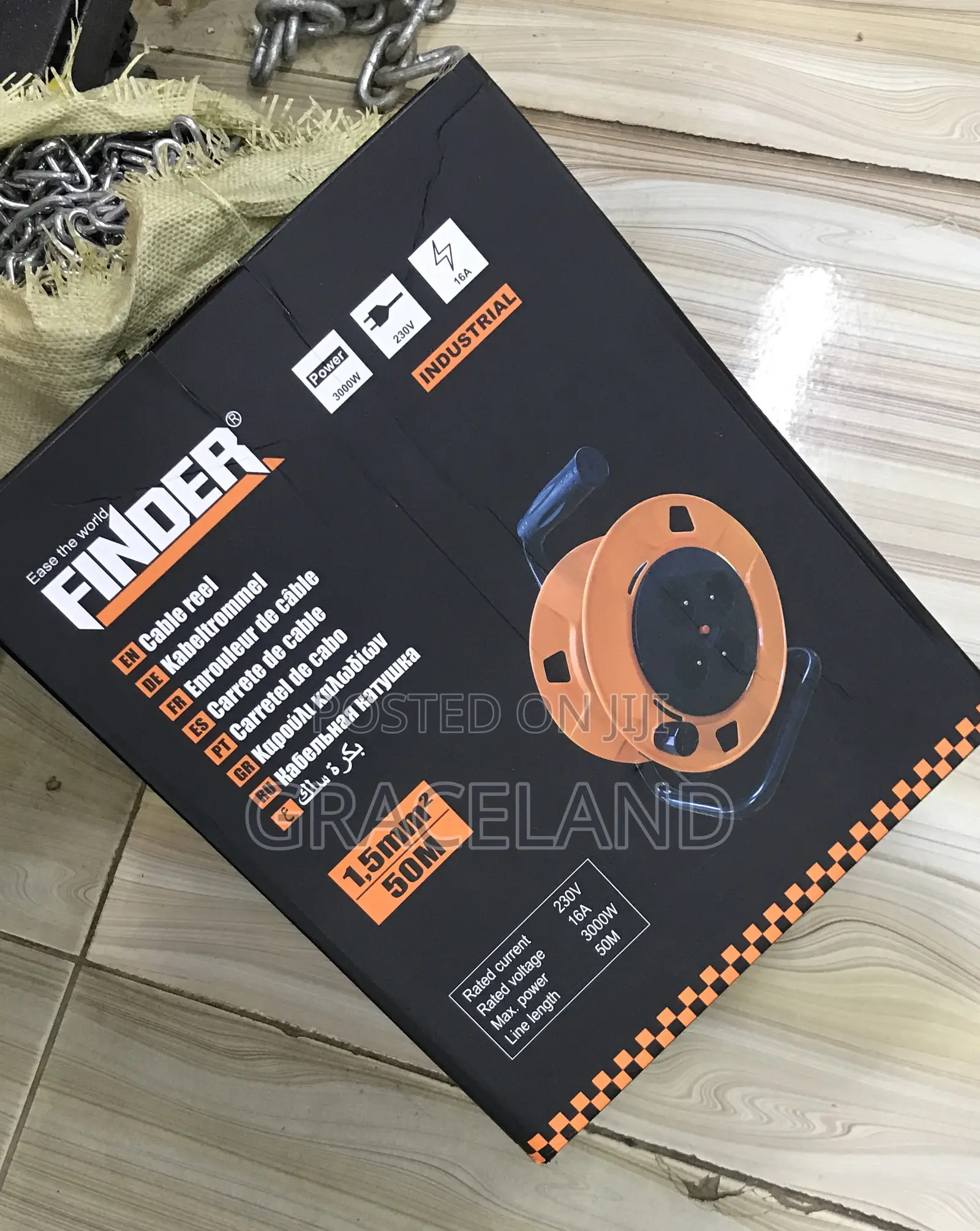 This Is Finder Real Cable Reel Industrial-3000w-230v-16a
