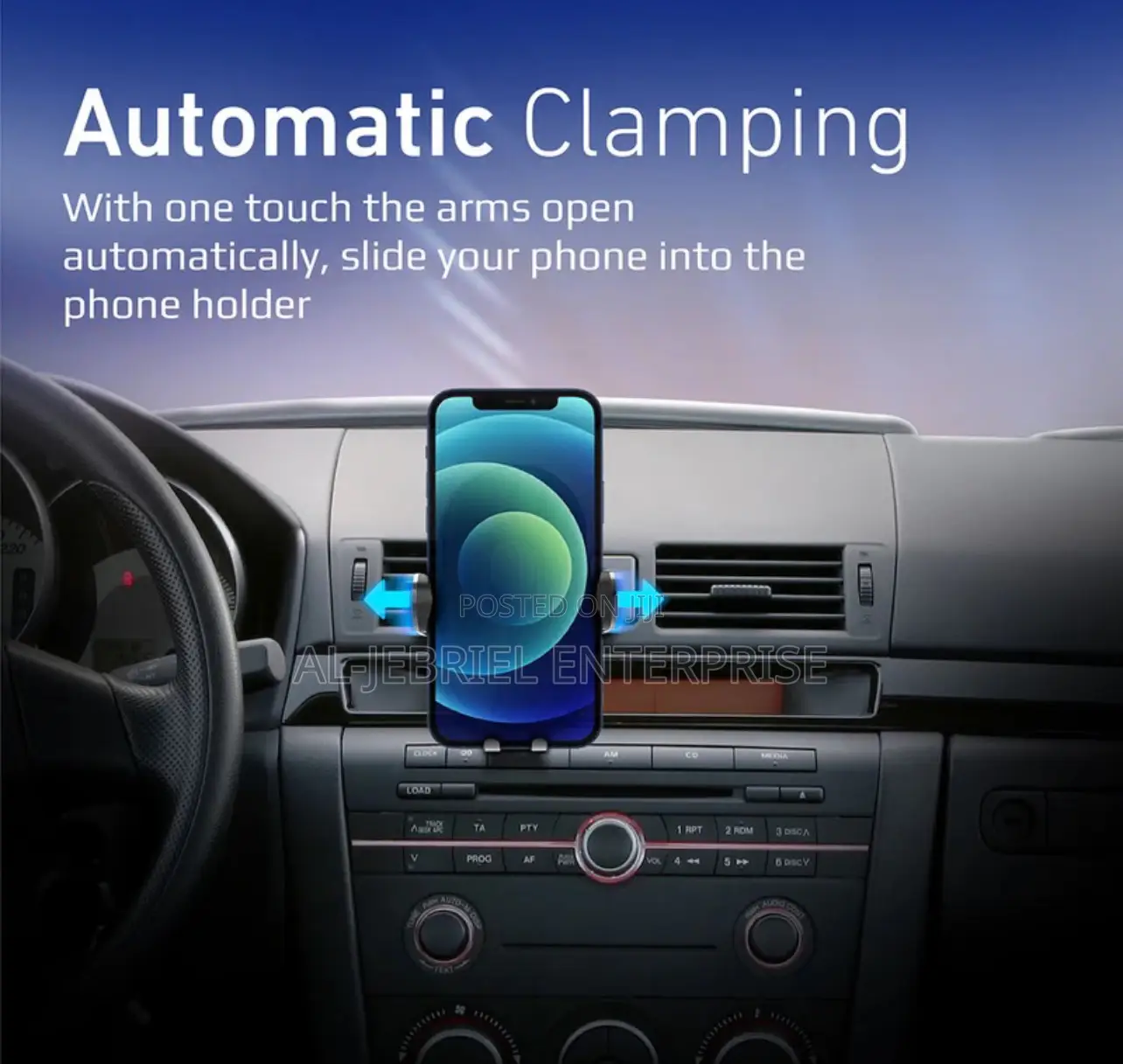 POWERMOUNT-15W Promate Smart Sensor Car Wireless Charger