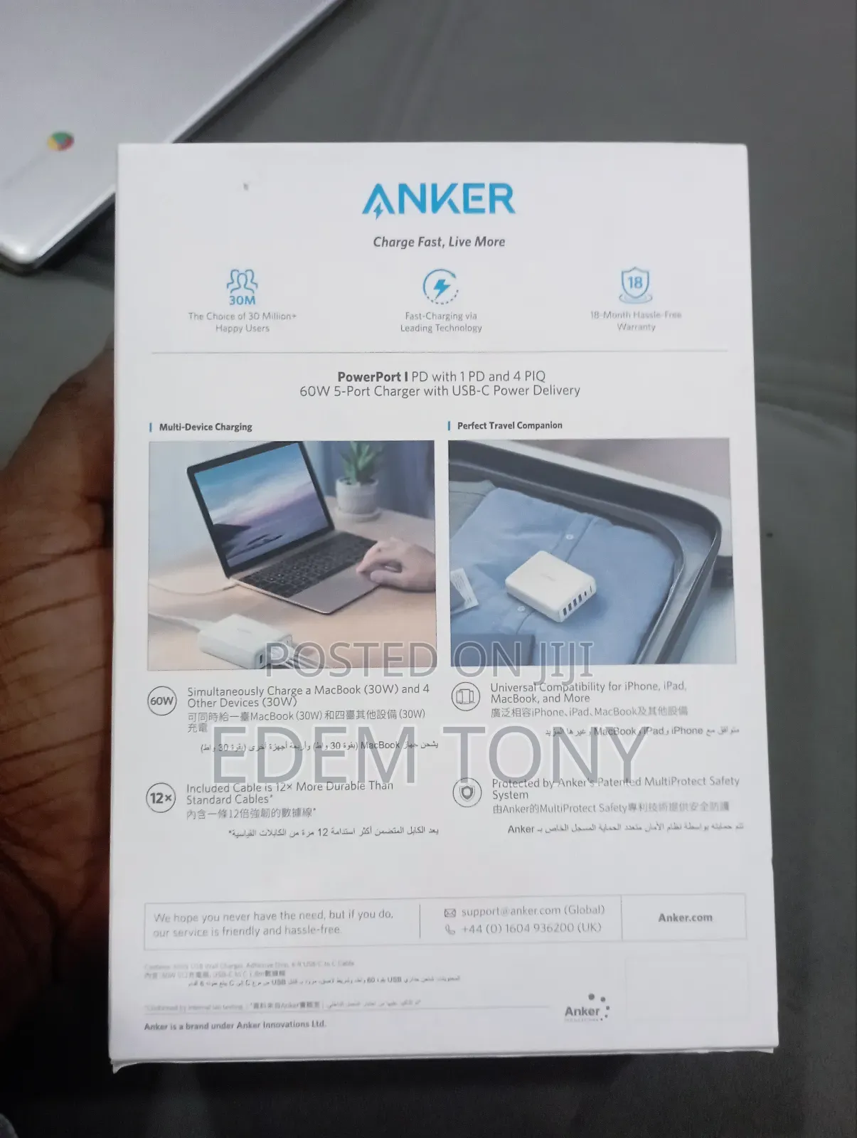 Anker 60w 5-Port Charger With Usb-C