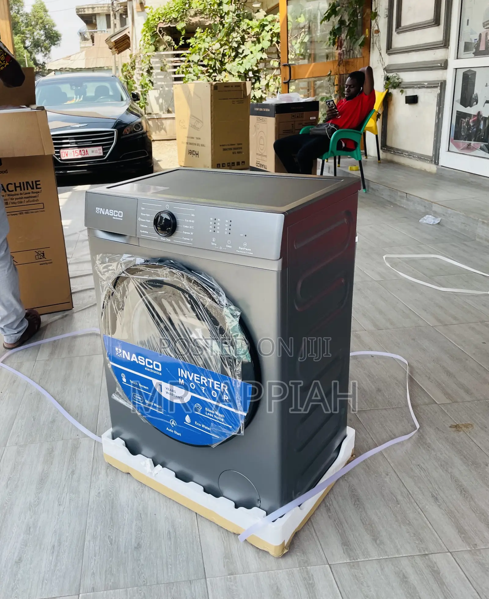 Quiet and Efficient Nasco 8kg Front Load Washing Machine.