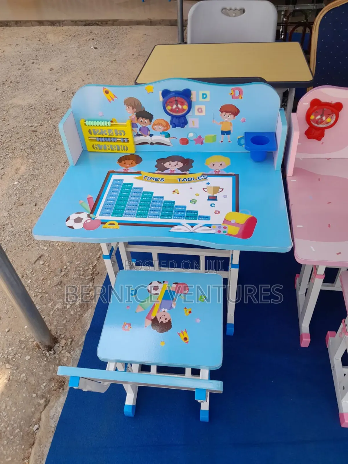 Blue Coloured Kids Chair and Table