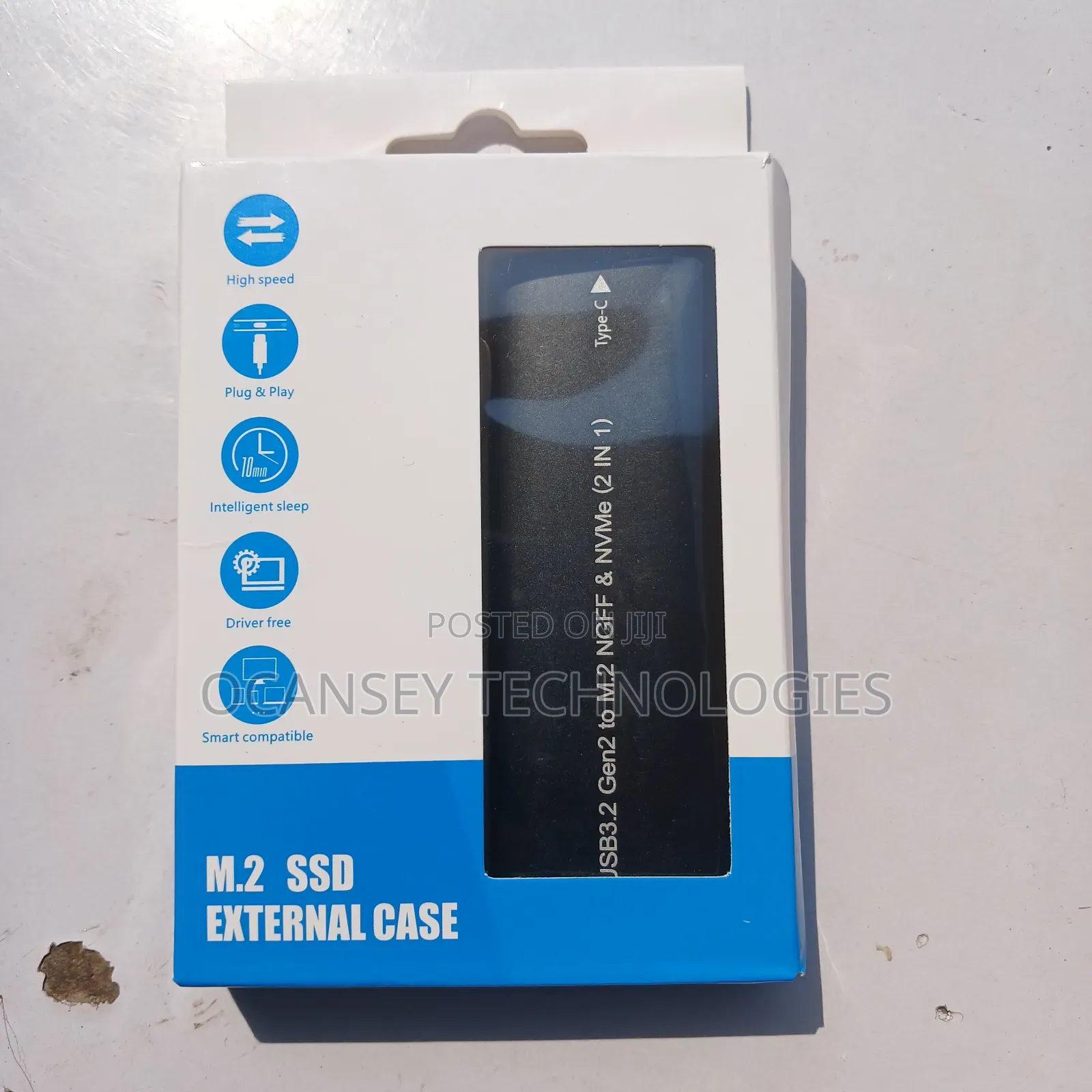 Original USB 3.2 Gen 2 to M.2 NGFF Nvme 2 in 1 SSD Case