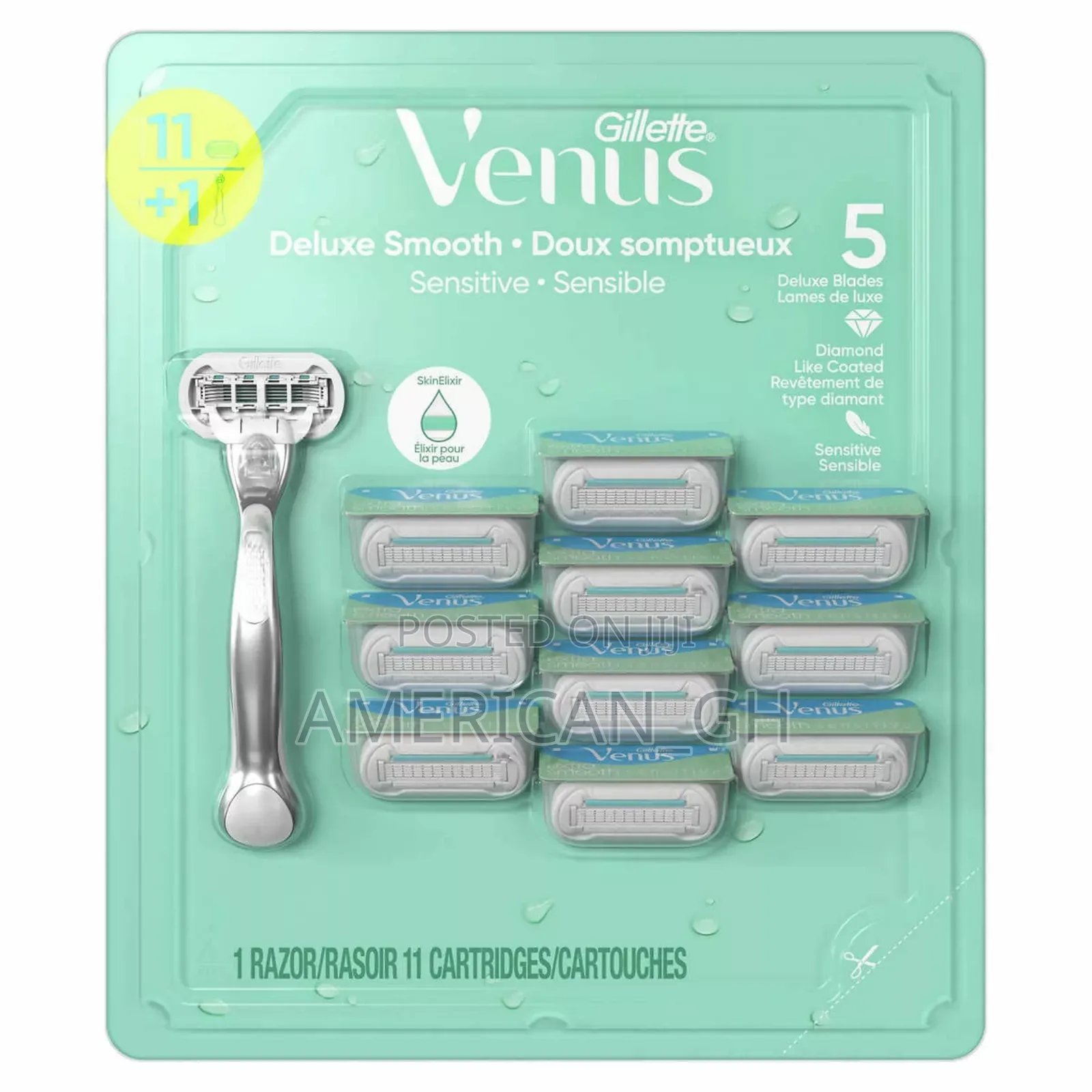 Gillette Venus Deluxe Smooth Sensitive Razor+11 Cartridges