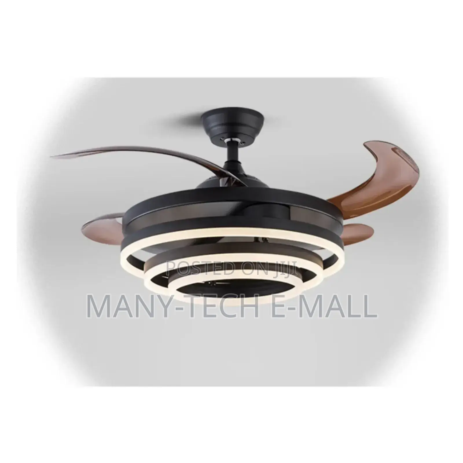 Black Esthetic Luxury Fan With Light.