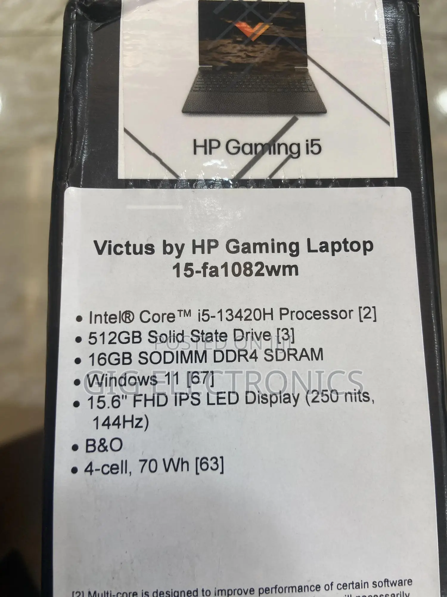 New Laptop HP Victus 15 16GB Intel Core I5 SSD 512GB
