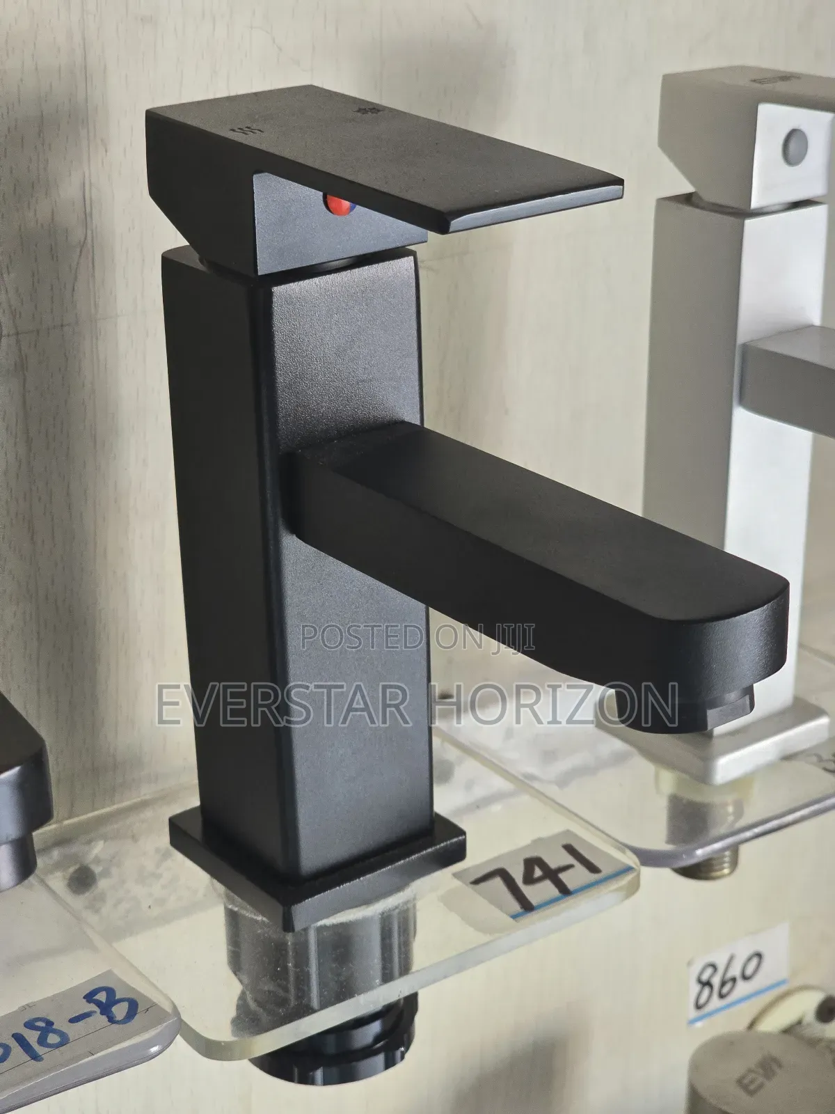 Black Square Basin Tap Hot and Cold Faucet Mixer