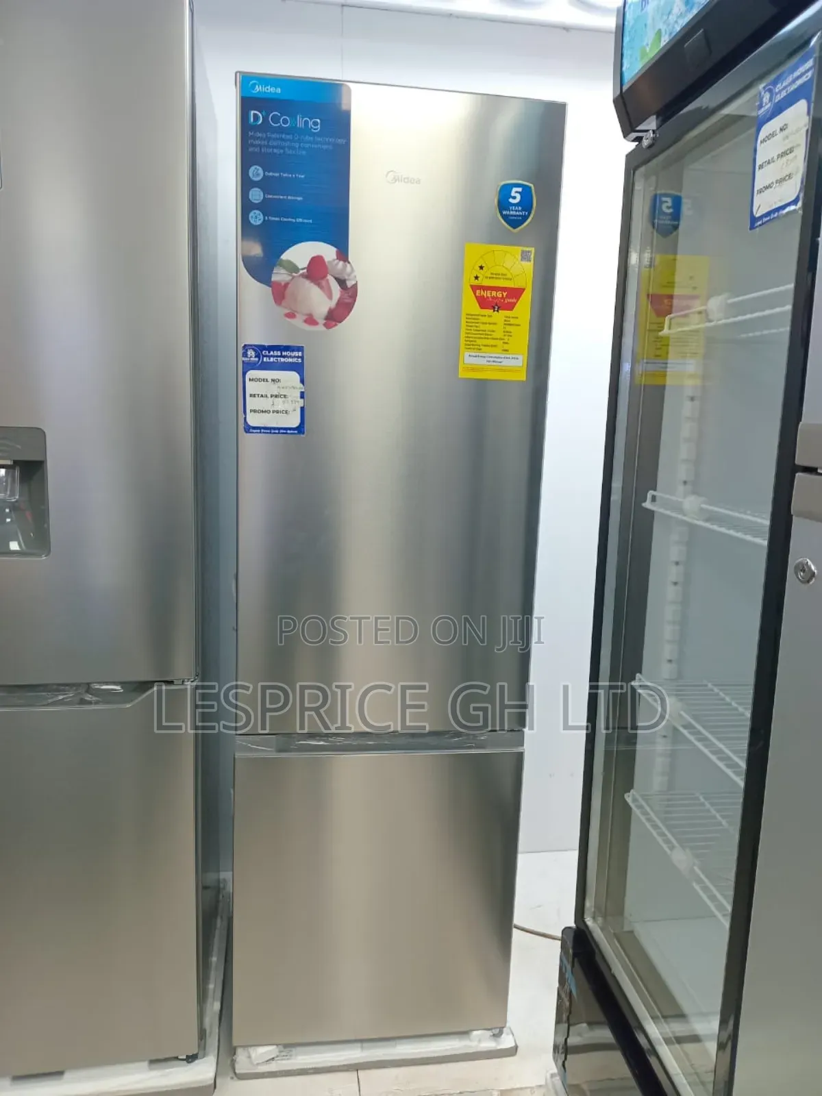Efficient Cooling: Midea Silver Refrigerator