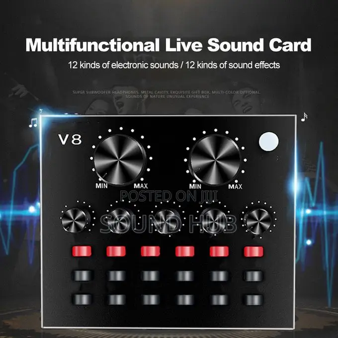 V8 Live Sound Card Microphone Kit (Full Charge, Long Press